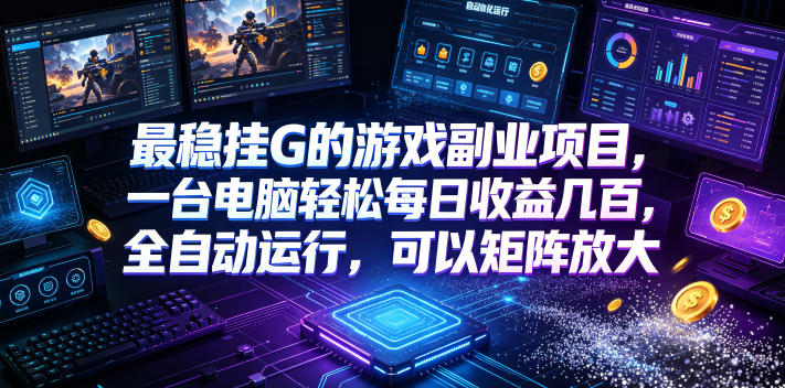 最稳挂G的游戏副业项目,一台电脑轻松每日收益几百,全自动运行,可以矩阵放大【揭秘】 1 最稳挂G的游戏副业项目,一台电脑轻松每日收益几百,全自动运行,可以矩阵放大【揭秘】