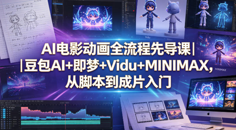 AI电影动画全流程先导课｜豆包AI+即梦+Vidu+MINIMAX，从脚本到成片入门-lanti云网创