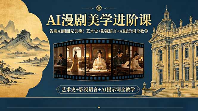 告别AI画面无灵魂！AI漫剧美学进阶课-更新，艺术史+影视语言+AI提示词全教学-lanti云网创