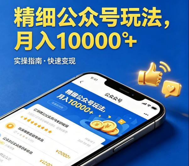 精细化公众号玩法，我们给你提供文章，你来负责发布，收益可观，月入1W+【揭秘】-lanti云网创