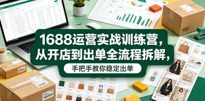 1688运营实战训练营,从开店到出单全流程拆解,手把手教你稳定出单(更新0620) 1 1688运营实战训练营,从开店到出单全流程拆解,手把手教你稳定出单(更新0620)
