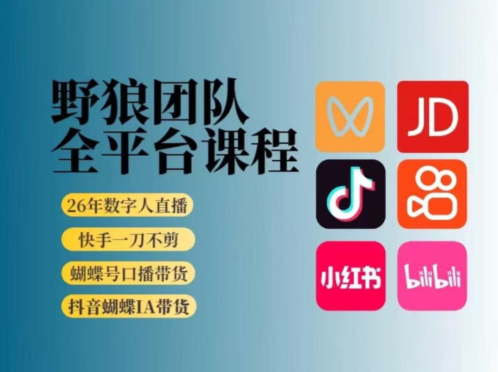 野狼团队2026新版全平台短视频带货教学，打开流量突破口，开始Ai带货(更新26年4月25日)-lanti云网创
