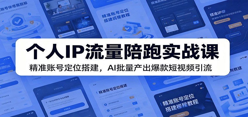 个人IP流量陪跑实战课：精准账号定位搭建，AI批量产出爆款短视频引流 - LanTi云网创-lanti云网创