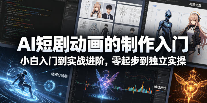AI短剧动画的制作入门，小白入门到实战进阶，零起步到独立实操-lanti云网创
