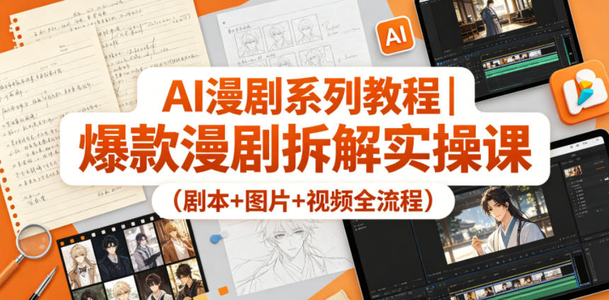 AI漫剧系列教程｜爆款漫剧拆解实操课(剧本+图片+视频全流程)-lanti云网创