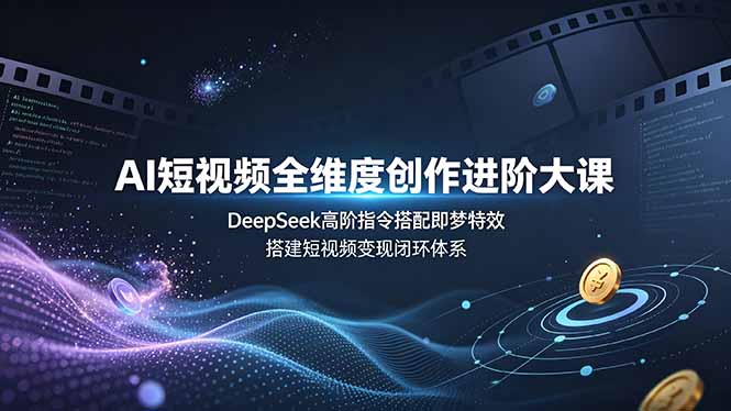 AI短视频全维度创作进阶大课，DeepSeek高阶指令搭配即梦特效，搭建短视频变现闭环体系-lanti云网创
