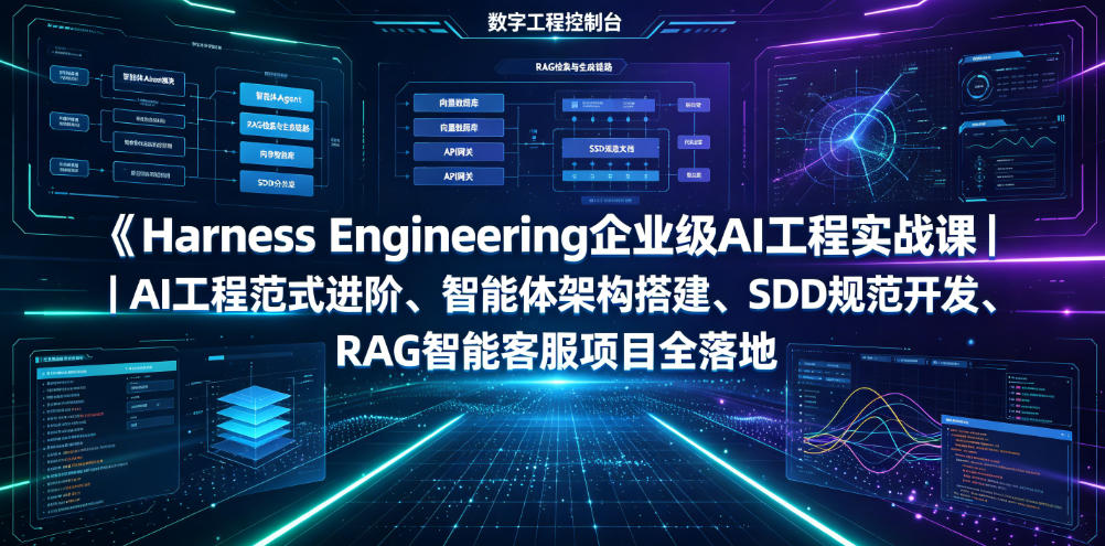 Harness Engineering企业级AI工程实战课｜AI工程范式进阶、智能体架构搭建、SDD规范开发、RAG智能客服项目全落地-lanti云网创