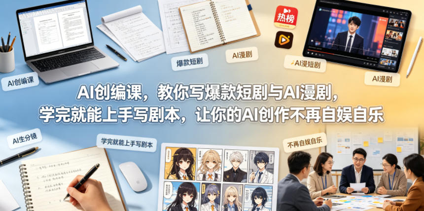 AI创编课，教你写爆款短剧与AI漫剧，学完就能上手写剧本，让你的AI创作不再自娱自乐-lanti云网创