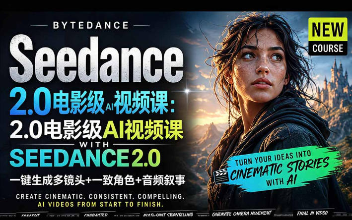 字节跳动的Seedance 2.0 AI电影视频生成制作教程，一键生成多镜头+一致角色+音频叙事-中英字幕-lanti云网创