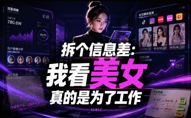 【理直气壮】我给看美女找了一个非常恰当的理由，信息差项目-lanti云网创