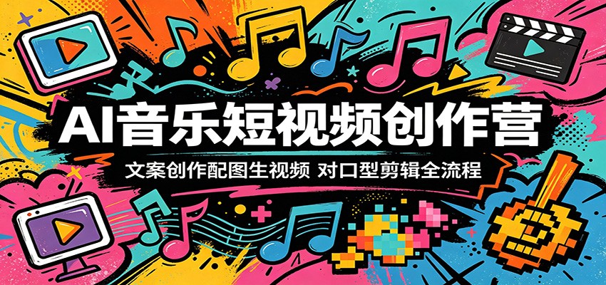 AI音乐短视频创作营:文案创作配图生视频,对口型剪辑全流程-lanti云网创