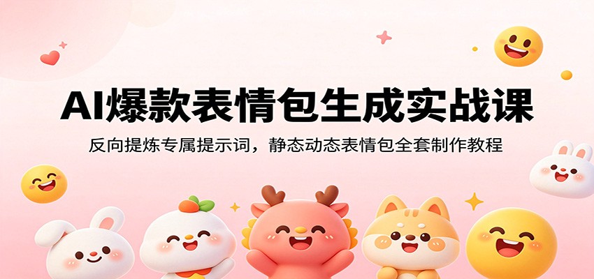 AI爆款表情包生成实战课：反向提炼专属提示词，静态动态表情包全套制作教程-lanti云网创