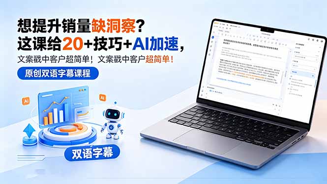 想提升销量缺洞察？这课给 20 + 技巧 + AI 加速，文案戳中客户超简单！【原创双语字幕】-lanti云网创