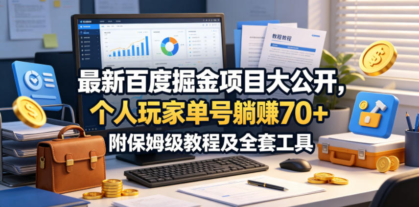 最新百度掘金项目大公开，个人玩家单号躺賺70+，附保姆级教程及全套工具【揭秘】-lanti云网创