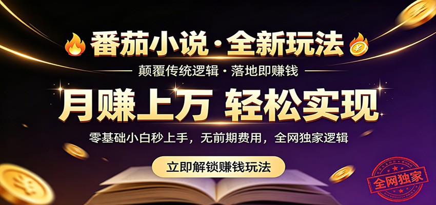 番茄小说5月最新独家玩法,稳定落地实测月入过万!-lanti云网创