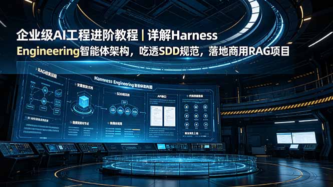 企业级AI工程进阶教程｜详解Harness Engineering智能体架构，吃透SDD规范，落地商用RAG项目-lanti云网创