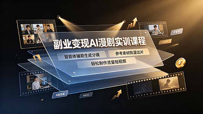 副业变现AI漫剧课程：智能体辅助分镜，零基础批量制作流量短视频-lanti云网创