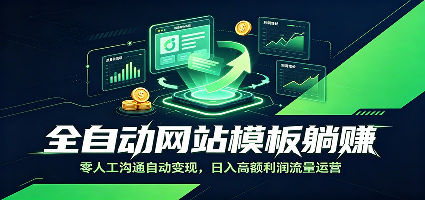全自动网站模板躺赚:零人工沟通自动变现,日入高额利润流量运营-lanti云网创
