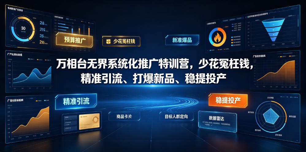 万相台无界系统化推广特训营VI0.0，少花冤枉钱，精准引流、打爆新品、稳提投产(全程录音+字幕)-lanti云网创