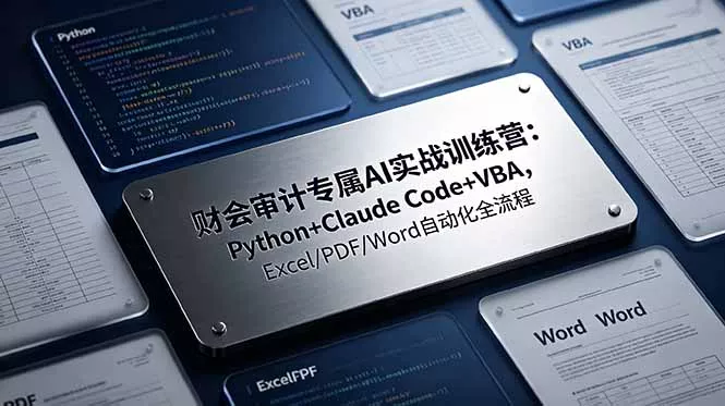 财会审计专属 AI实战训练营：Python+Claude Code+VBA，Excel/PDF/Word自动化全流程-lanti云网创