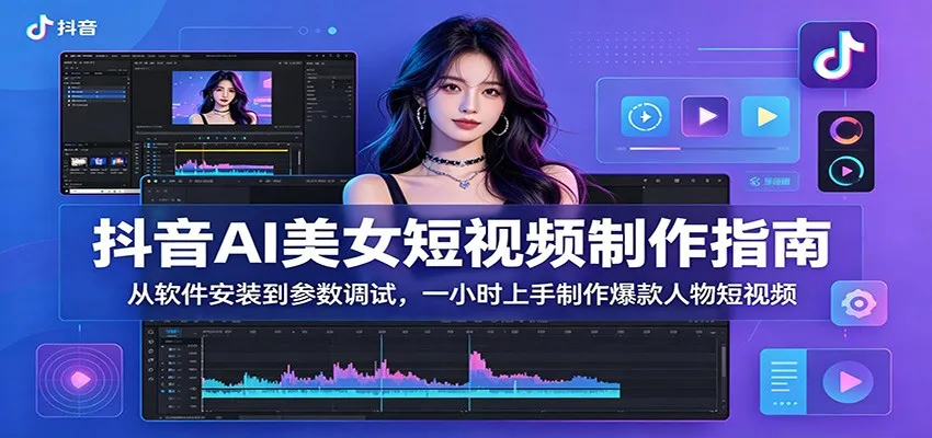 抖音AI美女短视频制作指南：从软件安装到参数调试，一小时上手制作爆款人物短视频-lanti云网创