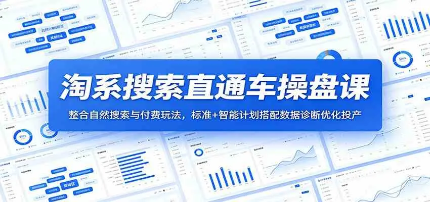 淘系搜索直通车操盘课：整合自然搜索与付费玩法，标准+智能计划搭配数据诊断优化投产-lanti云网创