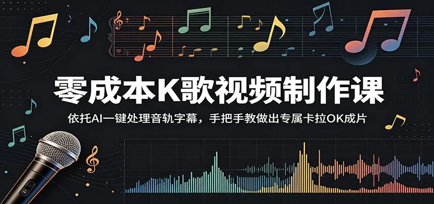 零成本K歌视频制作课：依托AI一键处理音轨字幕，手把手教做出专属卡拉OK成片-lanti云网创