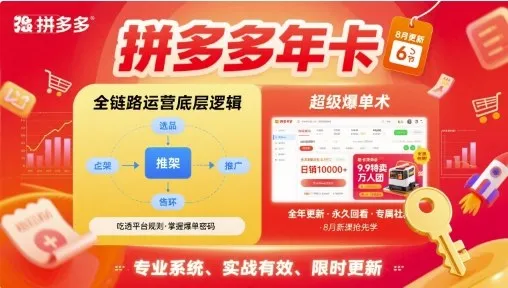 拼多多年卡，拼多多全链路运营底层逻辑，超级爆单术【更新26年6月】-lanti云网创