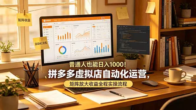 普通人也能日入 1000！拼多多虚拟店自动化运营，矩阵放大收益全程实操流程-lanti云网创