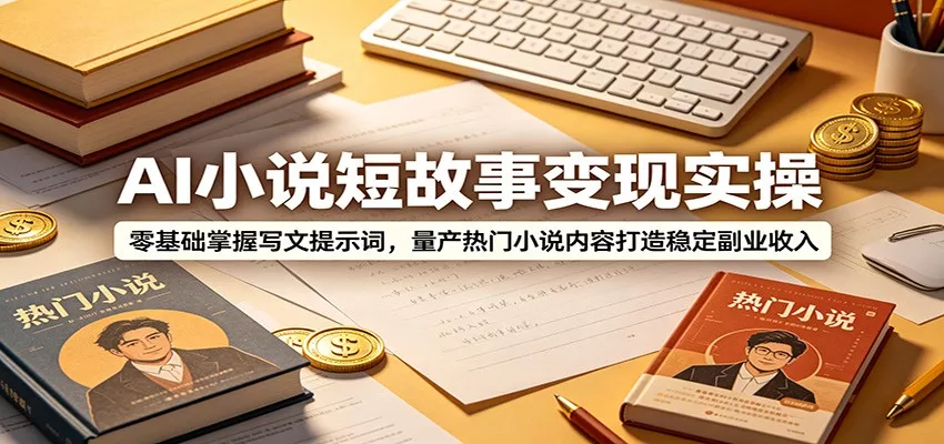 AI小说短故事变现实操：零基础掌握写文提示词，量产热门小说内容打造稳定副业收入-lanti云网创