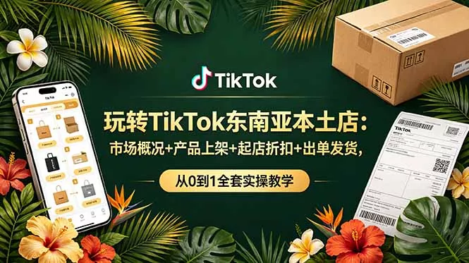 玩转TikTok东南亚本土店：市场概况+产品上架+起店折扣+出单发货，从0到1全套实操教学-lanti云网创
