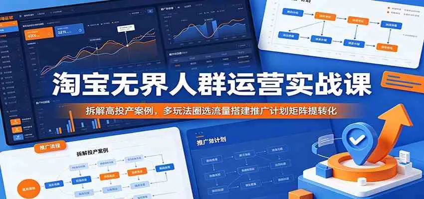 淘宝无界人群运营实战课：拆解高投产案例，多玩法圈选流量搭建推广计划矩阵提转化-lanti云网创