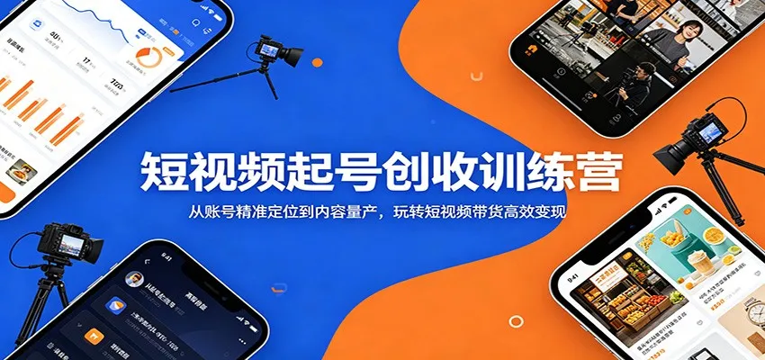 短视频起号创收训练营：从账号精准定位到内容量产，玩转短视频带货高效变现-lanti云网创