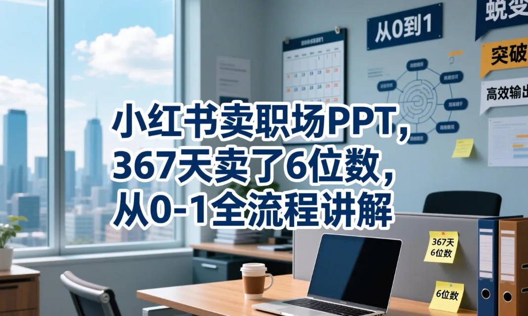 小红书卖职场PPT，367天卖了6位数，从0-1全流程讲解-lanti云网创