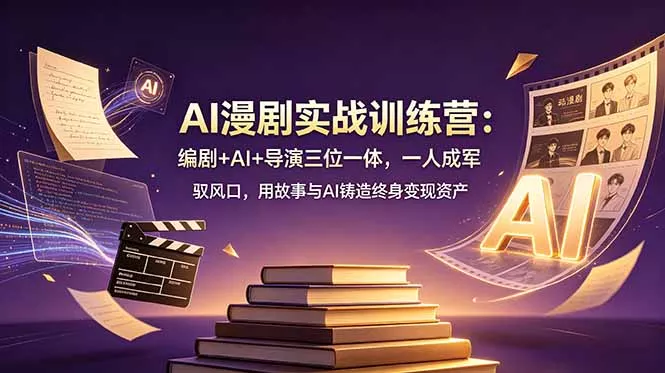 AI漫剧实战训练营：编剧+AI+导演三位一体，一人成军 驭风口，用故事与AI铸造终身变现资产-lanti云网创
