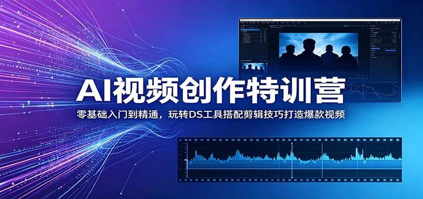 AI视频创作特训营：零基础入门到精通，玩转DS工具搭配剪辑技巧打造爆款视频-lanti云网创