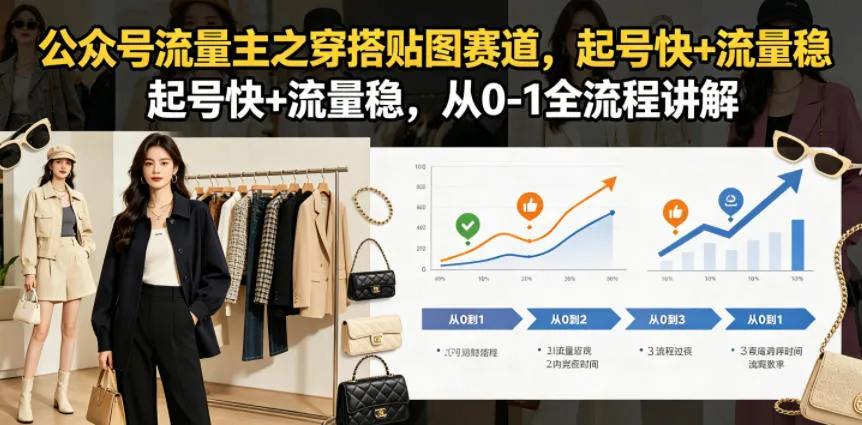 公众号流量主之穿搭贴图赛道，起号快+流量稳，从0-1全流程讲解-lanti云网创