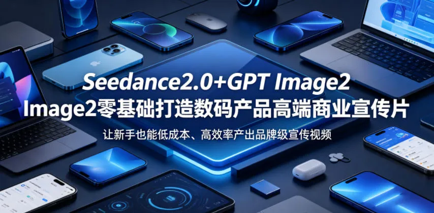 Seedance2.0+GPT Image2零基础打造数码产品高端商业宣传片，让新手也能低成本、高效率产出品牌级宣传视频-lanti云网创