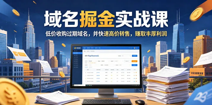 域名交易掘金实战课，低价收购过期域名，并快速高价转售，賺取丰厚利润【原创双语字幕】-lanti云网创