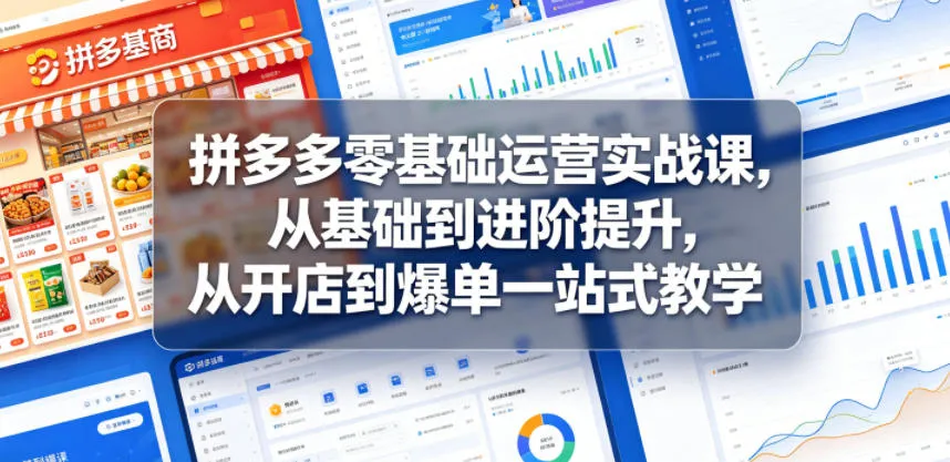 拼多多零基础运营实战课，从基础到进阶提升，从开店到爆单一站式教学-lanti云网创