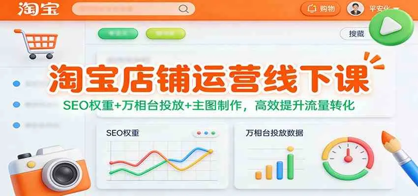 淘宝店铺运营线下课：SEO权重+万相台投放+主图制作，高效提升流量转化-lanti云网创