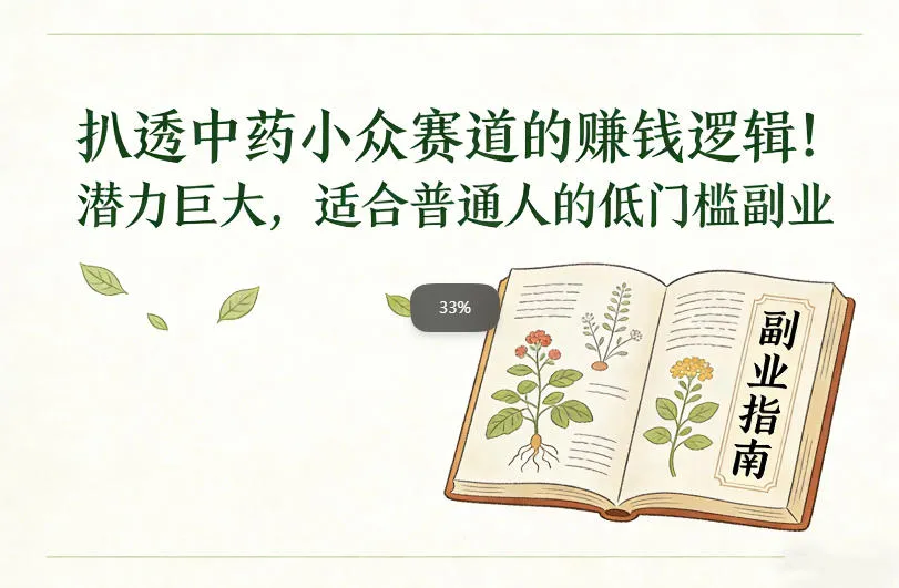 扒透中药小众赛道的賺米逻辑，潜力巨大，适合普通人的低门槛副业-lanti云网创