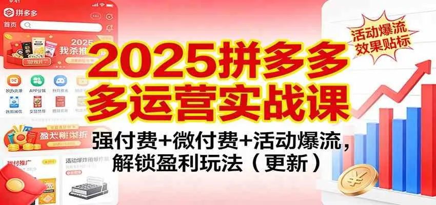2025拼多多运营实战课：强付费+微付费+活动爆流，解锁盈利玩法（更新）-lanti云网创